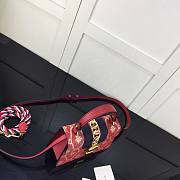 GUCCI SYLVIE MINI HANDLE CHAIN BAG RED 470270 SIZE 20 CM - 3
