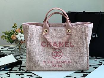 CHANEL DEAUVILLE TOTE BAG PINK 38 CM