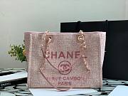 CHANEL DEAUVILLE TOTE BAG PINK 34 CM - 5