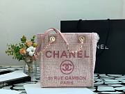 CHANEL DEAUVILLE TOTE BAG PINK 28 CM - 2