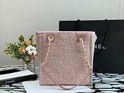 CHANEL DEAUVILLE TOTE BAG PINK 28 CM - 6