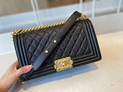 CHANEL BOY BAG WITH TOP HANDLE BLACK A67086 SIZE 25 CM - 3