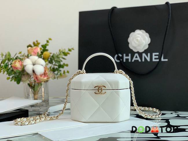 CHANEL SMALL VANITY CASE WHITE AS2630 SIZE 15 CM - 1