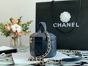 CHANEL SMALL VANITY CASE DARK BLUE AS2630 SIZE 15 CM - 5