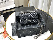 CHANEL MINI 2.55 TASCHE BLACK & SILVER-METAL AS0874 20 CM - 1