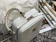 CHANEL VERTICAL CAMERA BAG WHITE AS1753 SIZE 17.5 CM  - 2