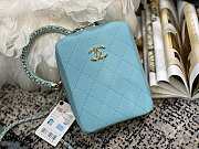 CHANEL VERTICAL CAMERA BAG SKY BLUE AS1753 SIZE 17.5 CM - 1