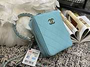 CHANEL VERTICAL CAMERA BAG SKY BLUE AS1753 SIZE 17.5 CM - 5