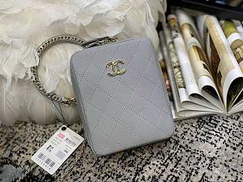 CHANEL VERTICAL CAMERA BAG GRAY AS1753 SIZE 17.5 CM
