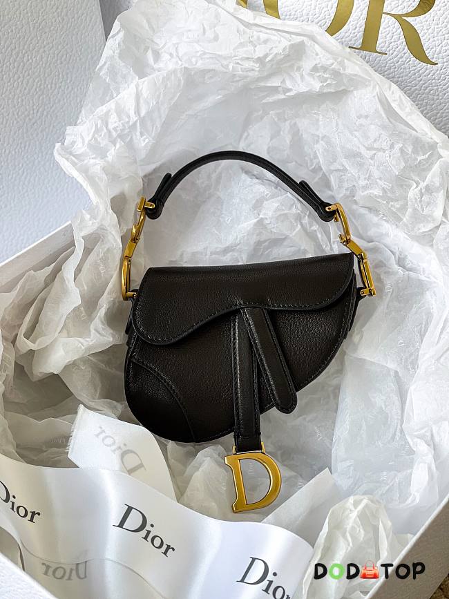 DIOR MICRO SADDLE BAG BLACK S5662 SIZE 12 CM - 1