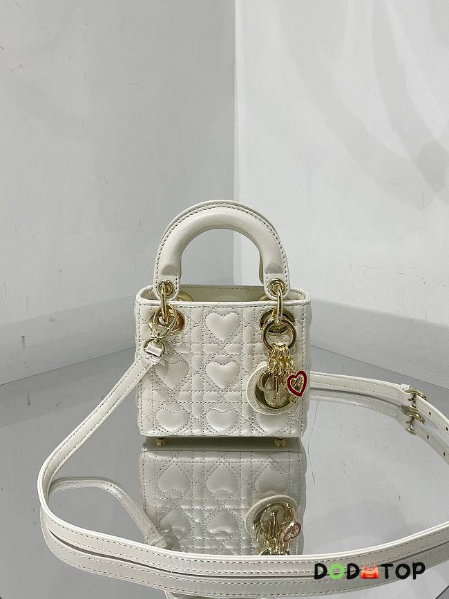 DIOR MICRO AMOUR MY ABCDIOR LADY BAG WHITE S0856 SIZE 12 CM - 1