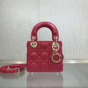 DIOR MICRO LADY BAG LAMBSKIN RED S0856 SIZE 12 CM - 1