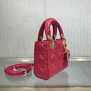 DIOR MICRO LADY BAG LAMBSKIN RED S0856 SIZE 12 CM - 2