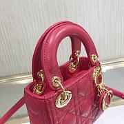 DIOR MICRO LADY BAG LAMBSKIN RED S0856 SIZE 12 CM - 5