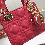 DIOR MICRO LADY BAG LAMBSKIN RED S0856 SIZE 12 CM - 6