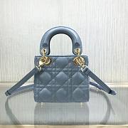 DIOR MICRO LADY BAG LAMBSKIN CLOUD BLUE S0856 SIZE 12 CM - 2