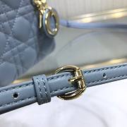 DIOR MICRO LADY BAG LAMBSKIN CLOUD BLUE S0856 SIZE 12 CM - 3