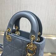 DIOR MICRO LADY BAG LAMBSKIN CLOUD BLUE S0856 SIZE 12 CM - 4