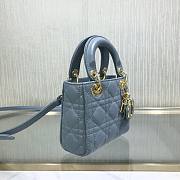 DIOR MICRO LADY BAG LAMBSKIN CLOUD BLUE S0856 SIZE 12 CM - 5