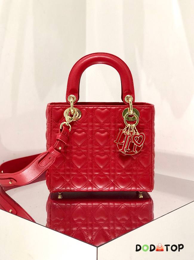 DIOR AMOUR MY ABCDIOR LADY BAG RED M0538 SIZE 20 CM - 1