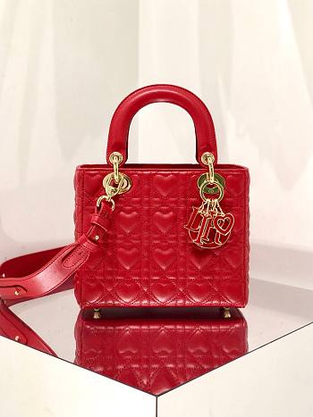 DIOR AMOUR MY ABCDIOR LADY BAG RED M0538 SIZE 20 CM