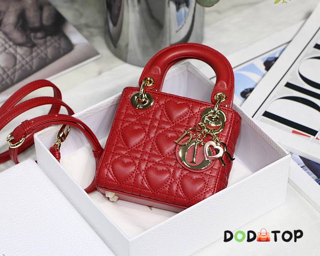 DIOR MICRO AMOUR MY ABCDIOR LADY BAG RED S0856 SIZE 12 CM - 1