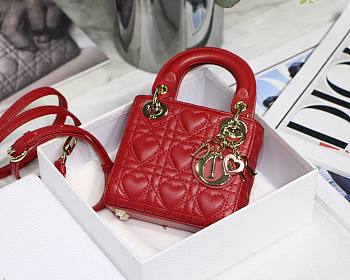 DIOR MICRO AMOUR MY ABCDIOR LADY BAG RED S0856 SIZE 12 CM
