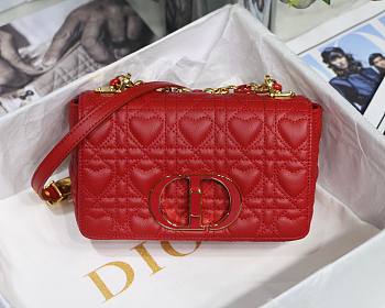 DIOR SMALL DIORAMOUR CARO BAG RED M9241 SIZE 20 CM