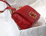 DIOR SMALL DIORAMOUR CARO BAG RED M9241 SIZE 20 CM - 5