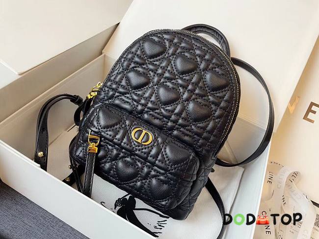 DIOR MINI DIORAMOUR BACKPACK BLACK M9222 SIZE 16 CM - 1