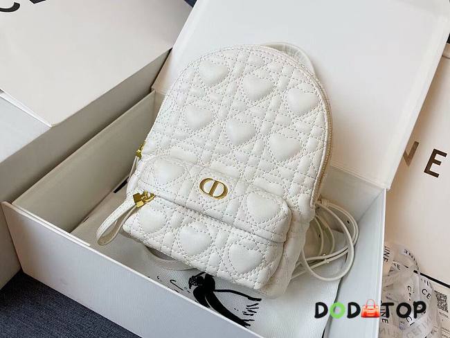 DIOR MINI DIORAMOUR BACKPACK WHITE M9222 SIZE 16 CM - 1