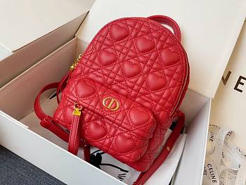 DIOR MINI DIORAMOUR BACKPACK RED M9222 SIZE 16 CM