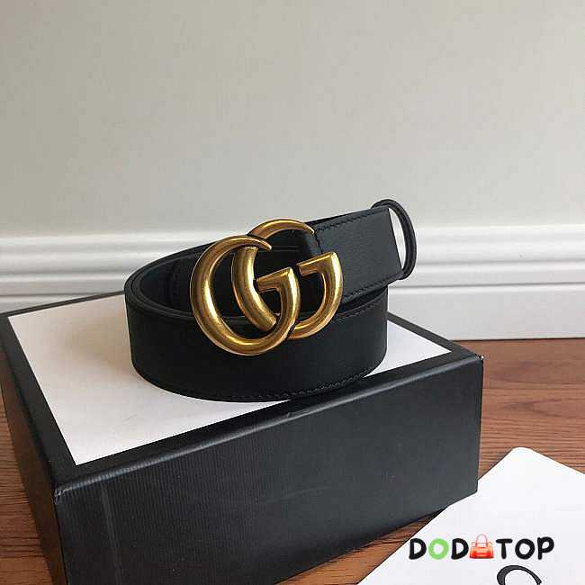 GUCCI Leather belt with Double G buckle 3.4 cm - 1