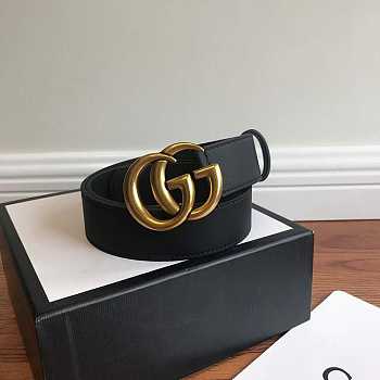 GUCCI Leather belt with Double G buckle 3.4 cm