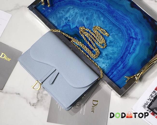 DIOR SADDLE POUCH CLOUD BLUE S5620 SIZE 22 CM - 1