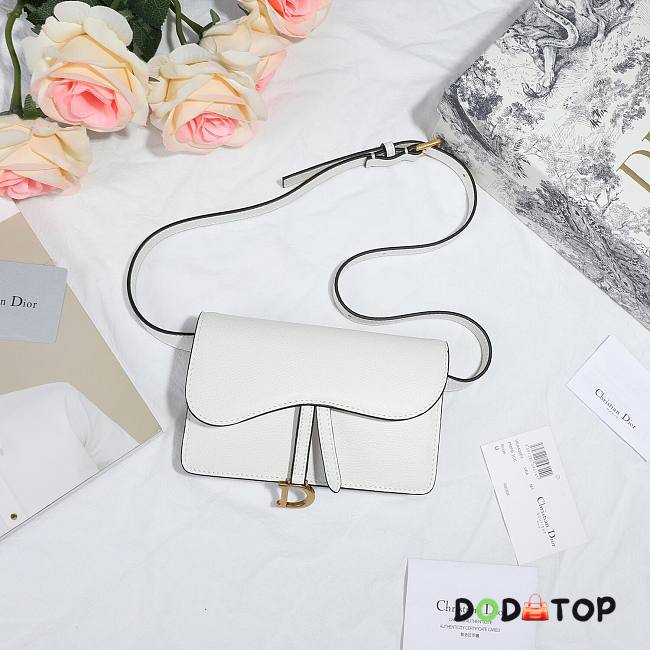 DIOR SADDLE BELT POUCH WHITE S5619 SIZE 17 CM - 1