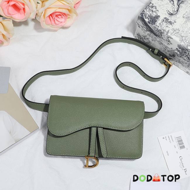 DIOR SADDLE BELT POUCH WILLOW GREEN S5619 SIZE 17 CM - 1