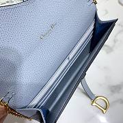 DIOR SADDLE WALLET CHAIN CLOUD BLUE S5614 SIZE 19 CM - 4