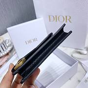 DIOR SADDLE FLAP CARD HOLDER BLACK S5611 SIZE 10.5 CM - 5