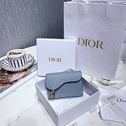 DIOR SADDLE FLAP CARD HOLDER CLOUD BLUE S5611 SIZE 10.5 CM - 1