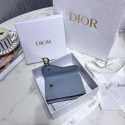 DIOR SADDLE FLAP CARD HOLDER CLOUD BLUE S5611 SIZE 10.5 CM - 4