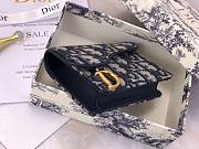 DIOR SADDLE FLAP CARD HOLDER BLUE OBLIQUE JACQUARD S5611 SIZE 10.5 CM - 2