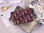 DIOR SADDLE FLAP CARD HOLDER RED OBLIQUE JACQUARD S5611 SIZE 10.5 CM - 1