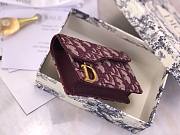 DIOR SADDLE FLAP CARD HOLDER RED OBLIQUE JACQUARD S5611 SIZE 10.5 CM - 2