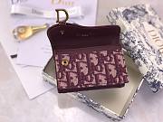 DIOR SADDLE FLAP CARD HOLDER RED OBLIQUE JACQUARD S5611 SIZE 10.5 CM - 3