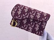 DIOR SADDLE FLAP CARD HOLDER RED OBLIQUE JACQUARD S5611 SIZE 10.5 CM - 5