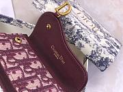 DIOR SADDLE FLAP CARD HOLDER RED OBLIQUE JACQUARD S5611 SIZE 10.5 CM - 6