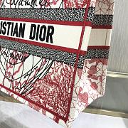 DIOR SMALL BOOK TOTE RED AND WHITE D-ROYAUME EMBROIDERY M1296 SIZE 36.5 CM - 2