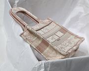 DIOR MINI BOOK TOTE PINK TOILE DE JOUY EMBROIDERY S5475 SIZE 23 CM - 5