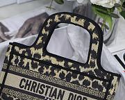 DIOR MINI BOOK TOTE BEIGE MIZZA EMBROIDERY S5475 SIZE 23 CM - 2